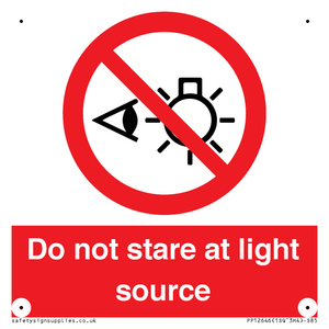Do not stare at light source